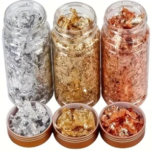 Art Accessories Gold Silver Copper Foil Sequins Glitter Leaf Flake Sheet Bulk Foil Paper for Decoration