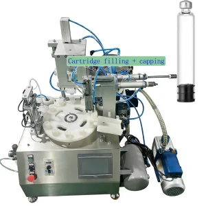 Automatic 3ml Glass Cartridge Rubber Stopper Vacuum Liquid Filling Stoppering and Capping Machine