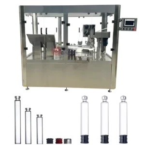 Automatic 4-Head Cartridge Filling, Stoppering, Plugging, and Capping Machine for 1.5ml and 3ml Glass Vials