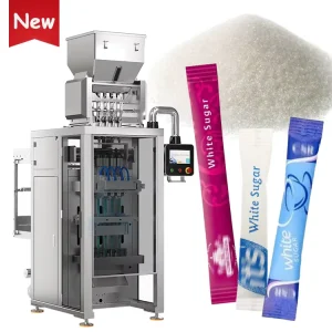 Automatic 4-Lane Salt and White Sugar Stick Sachet Packing Machine for 5g and 10g Packs