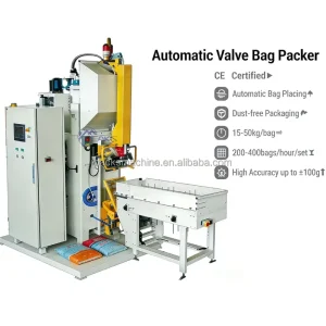 Automatic 50kg Malt Flour Bag Filling and Packaging Machine for Starch, Flakes, and Valve Bags