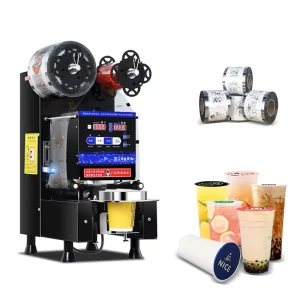 Automatic Ce Certified Commercial Sealing Machine 90 95 98mm Coffee Juice Milk Babo Sealing Machine Milk Tea Cup Sealing Machine