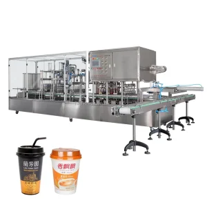 Automatic Ce Standard Sauce Juice Butter Honey Yogurt Oil Cup Filling Sealing Machine