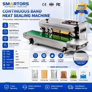 Automatic Continuous Heat Sealing Machine for Food, Beverage, Cosmetic, and Daily Chemical Packaging