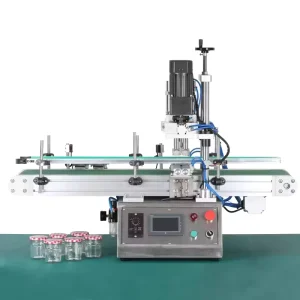 Automatic Desktop Pneumatic Screw Capper for Round Plastic, Glass Beverage and Food Bottles