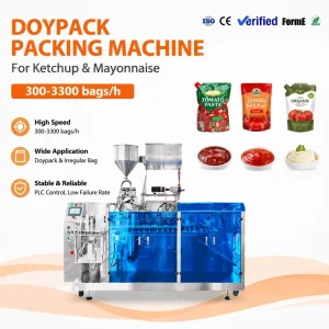 Automatic Doypack Pouch Filling and Sealing Machine for Tomato Sauce and Mayonnaise