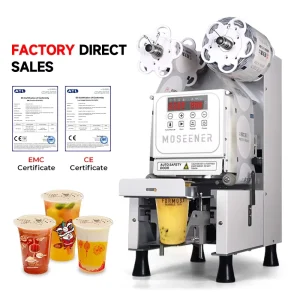 Automatic Electric Commercial Heat Sealing Machine for Coffee, Milk Tea, Plastic Cans, and Cups