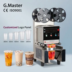 Automatic Electric Heat Sealing Cup and Bottle Machine for Beverage Paper Packaging, Bubble Tea, Coffee and Milk