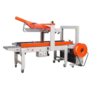 Automatic Electric Motor-Driven Carton Folding, Sealing, and Strapping Machine for Apparel and Beverage Packaging