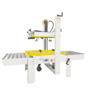 Automatic Electric Tape Box Sealing Machine for Beverage Cans, Bags and Pouch Packaging, 50-100 Boxes/H, Bearing