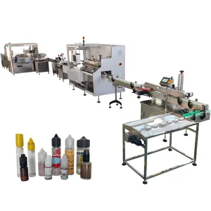 Automatic Filling, Capping & Cartoning Line 10-120ml PET Format for Beverage & Viscous Oils