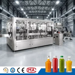 Automatic Fruit Juice Production Line with Bottle Filling, Capping and Labeling Machine