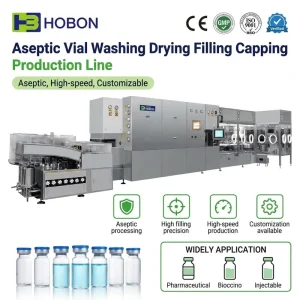 Automatic Glass Vial and Bottle Heat-Press Capping, Liquid Filling and Labeling Machine, SS316L