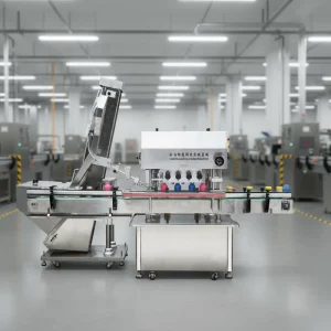 Automatic Mechanical Screw Capping Machine for Plastic Bottles and Beverage Cans with Climbing Cap Feeder