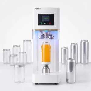 Automatic Non-Rotating PET Can Sealing Machine for Beer, Fruit Juice, and Smoothie Packaging