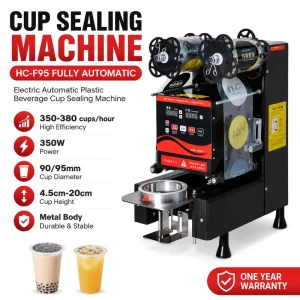 Automatic Paper Cup Sealing Machine, 380 pcs/h, 90 mm and 95 mm, Stainless Steel