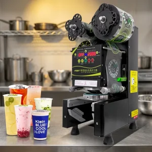 Automatic Pet 70mm 75mm Cup Sealing Machine Plastic Paper Bubble Tea Cup Sealer Machine Cup Sealing Machine