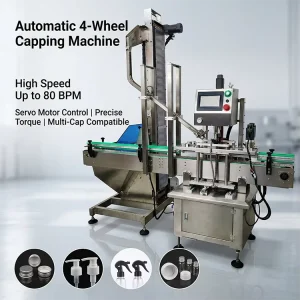 Automatic Plastic Bottle Capping Machine for 50-80 BPM with Servo Motor and Gripping Belt