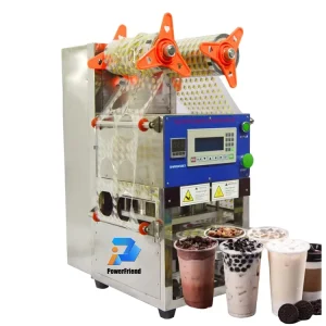 Automatic Plastic Cup Sealing Machine for Yogurt, Bubble Tea, Jelly, Boba, and Milk