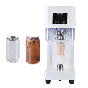 Automatic Plastic Jar Can or Ring Pull Tab Pop PET Cans Capping Can Cup Sealer Sealing Machine for Milk Tea Shop
