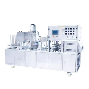 Automatic Pneumatic Linear High Efficiency Stainless Steel Beverage Filling Sealing Machine for Cups Cans Pouches Bottles Paper