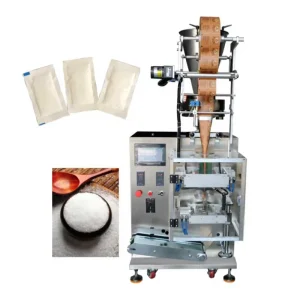 Automatic Pneumatic Motor Sugar Sachet Filling and Packing Machine for 5 g and 10 g Paper and Plastic Bags