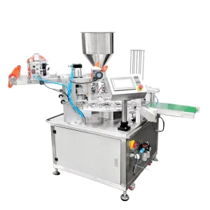 Automatic Pneumatic Rotary Cup Filling and Heat-Sealing Machine for Beverage, Food, Cans, and Bottles