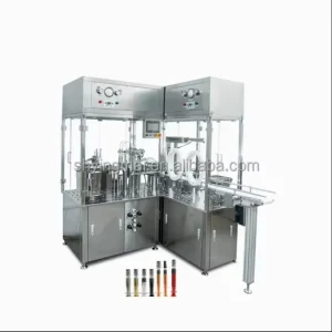 Automatic Pneumatic Syringe Filling, Plugging, and Capping Machine for Pre-Filled Luer-Lock Glass Syringes