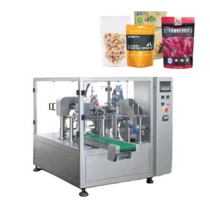 Automatic Premade Pouch, Doypack, and Sachet Filling Machine with PLC Control