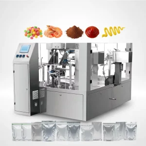 Automatic Rotary Type Filling Machine MultiFill Powder Granule Liquid Stand up Zipper Pouch Premade Bag Packaging Machine