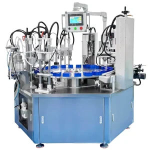 Automatic Rotary Vacuum Filling and Capping Machine for Cream Lotion Serum Perfume Liquid Cosmetic Glass Bottles
