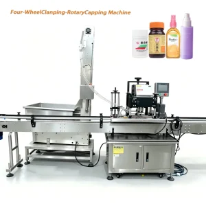 Automatic Round Bottle and Jar Lid Capping Machine for Coffee Powder, Granules, and Glass Jars