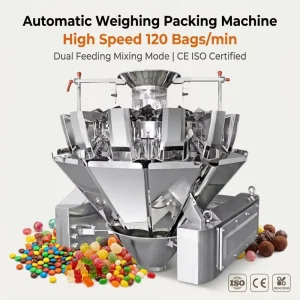 Automatic SUS304 Stainless Steel Combination Weighing Filling Machine with Multihead Weigher for Snacks, Nuts, and Candy