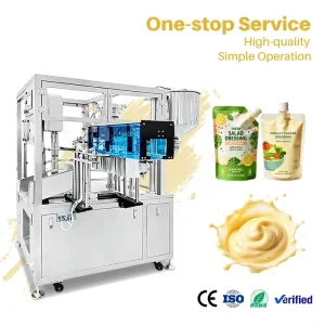 Automatic Salad Dressing Spout Pouch Packing Machine with Filling and Sealing Equipment for Sauce Production Factory