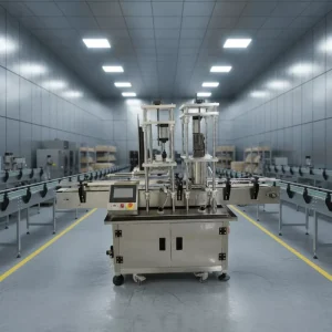 Automatic Screw Capping Machine for Plastic and Glass Bottles and Cans with Feeding, Tracking and Vacuum Sealing