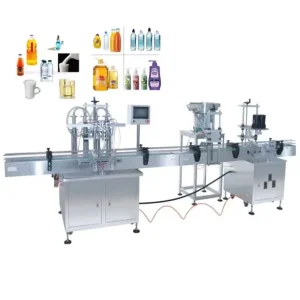 Automatic Shampoo, Cream, Lotion, Liquid Soap and Detergent Bottle Filling, Capping and Labeling Production Line