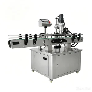 Automatic Single-Head Inline Screw Capping Machine with Bottle Clamp Belt Conveyor for Plastic and Glass Bottles