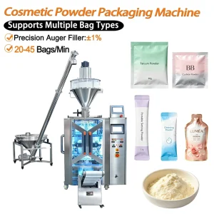 Automatic Small Sachet Cosmetic Packing Machine for Loose Powder, Setting Powder, Blush, Eyeshadow, and Talcum