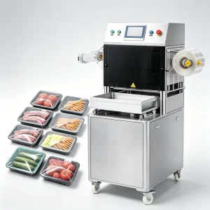 Automatic Stainless Steel MAP Tray Sealer for Fresh Meat Fruit and Vegetable