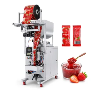 Automatic Strawberry Jam Sachet Packing Machine, Vertical Form-Fill-Seal Liquid Paste and Sauce Packaging Machine
