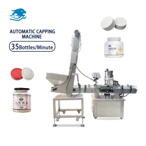 Automatic Twist-Off Plastic Bottle Screw Capping Machine with Cap Feeder