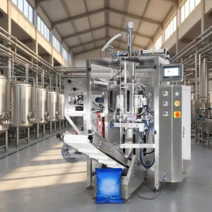 Automatic VFFS Liquid Packing Machine for Juice Milk Sauce Oil Water Pneumatic Driven Vertical Form Fill Seal Packaging Machine