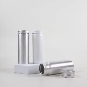 BPA-Free Aluminum Bottle for Vitamin Supplement Capsules Empty Metal Packaging Bottle Pill Container