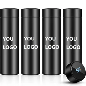 BPA Free Eco friendly 500ml Double Wall 304 Stainless Steel Temperature Display Insulated Travel Thermos Sports Water Bottle