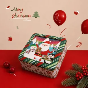 BT Factory Eco Friendly Custom Printed Aluminium Square Tin Box for Sweet & Snack Gift with Lid