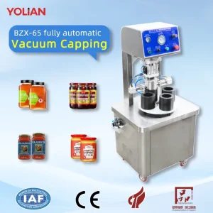 BZX-65 Automatic Electric Pneumatic Vacuum Capping Machine with Metal Cap Sealer for Glass Bottles and Jars