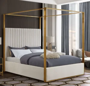 Bedroom Furniture King Size Fabric Bed with Gold Metal Frame with High Quality