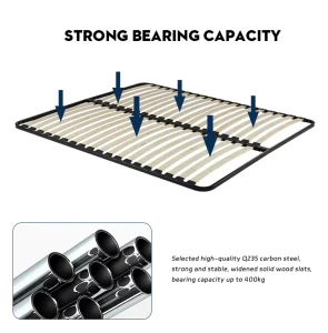 Bedroom Furniture Noise Free Metal Folding Wooden Bed Frame