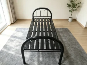 Bedroom dormitory black metal bunk bed