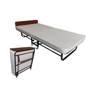 Bedrooms Portable Hotel Simple Metal Folding Camp Bed 95Cm Wide Home Nanny Bed Office Lunch Break Bed With Wheel VT14.041 1
